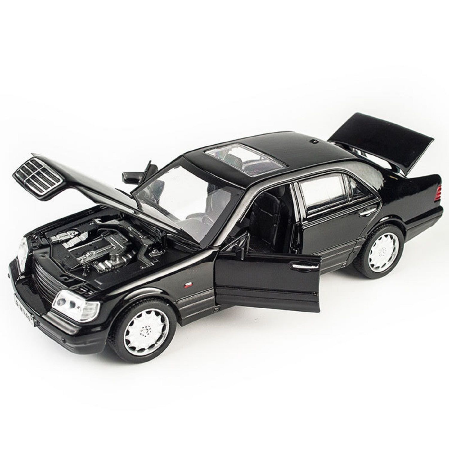KTRS ENTERPRISE 1:24 Alloy Metal Pull Back Die-cast Car Model Pull Back car Super Openable Doors Sound and Light Doors & Light Music Boys Toys for Kids (Benzs S-W140 320SEL)