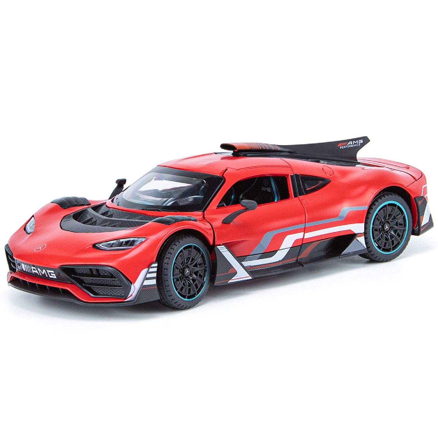 KTRS ENTERPRISE 1:24 Alloy Metal Pull Back Die-cast Car Model Car Pull Back car Super car with Openable Doors with Sound and Light Doors Light Music Boys Toys for Kids (Mercedes Benz AMG)