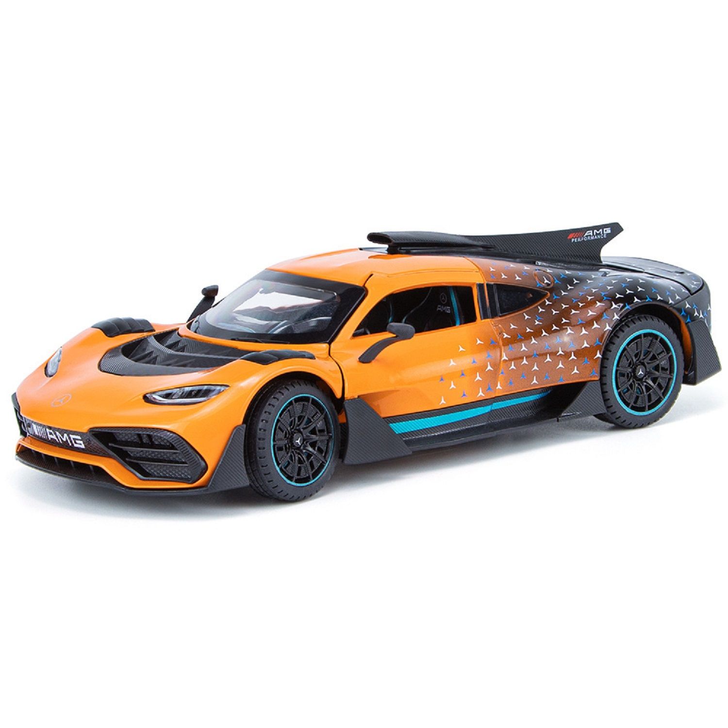 KTRS ENTERPRISE 1:24 Alloy Metal Pull Back Die-cast Car Model Car Pull Back car Super car with Openable Doors with Sound and Light Doors Light Music Boys Toys for Kids (Mercedes Benz AMG)
