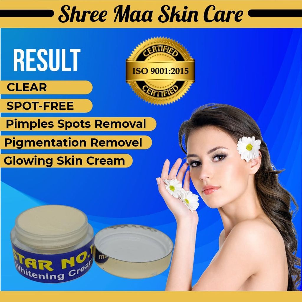 Shree Maa Skin Care Star Whitening Cream - Active Whitening, Arbutin, Kojic Acid, Dipalmitate, Active Sun Screen, Avobenzone, Benzophenone-3