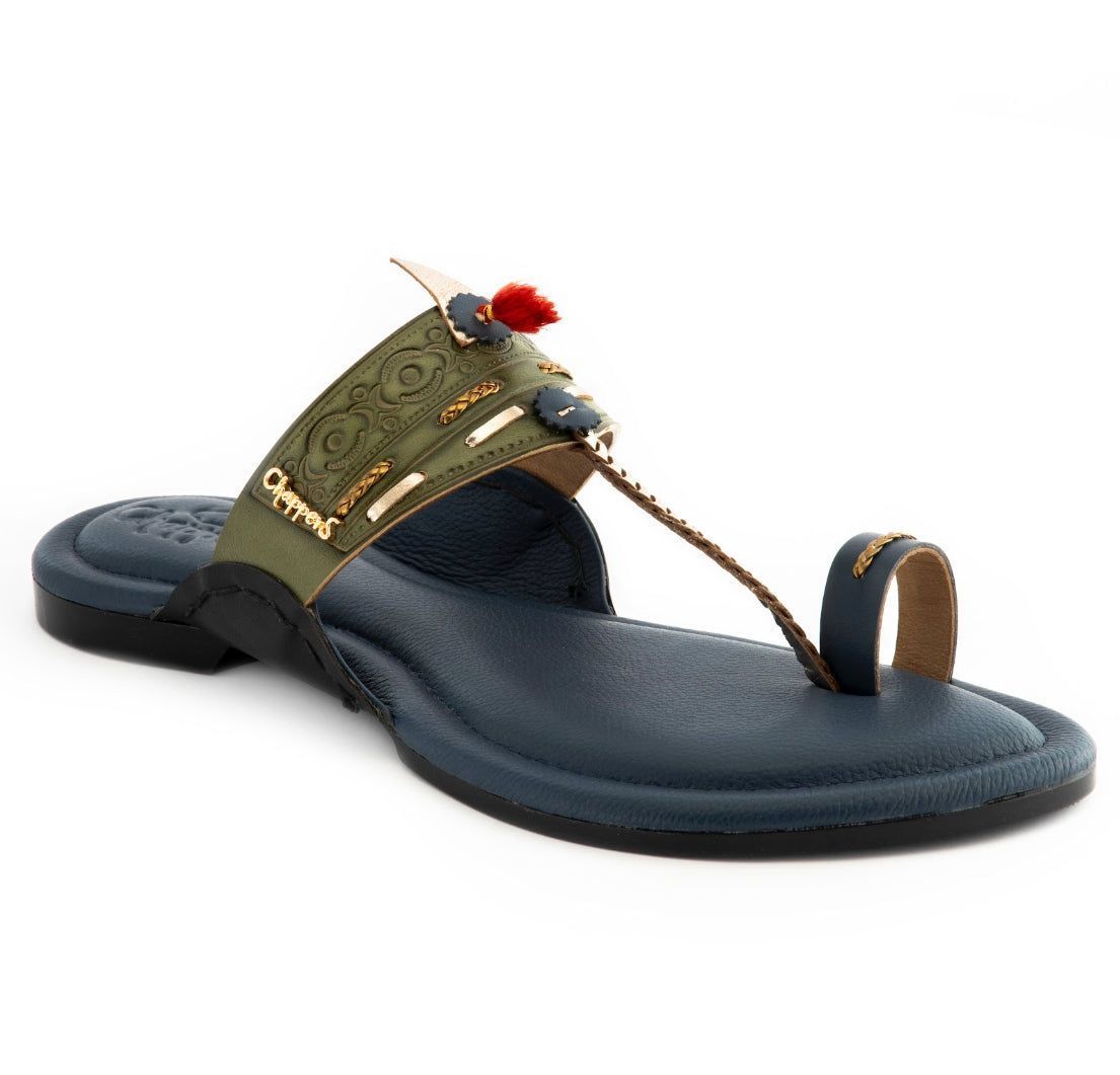 Arabica- vy Blue Handmade Leather Sandals
