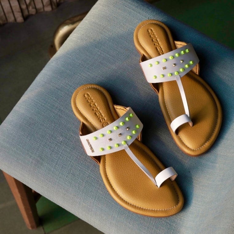 Bali - Yellow/White Leather Sandals