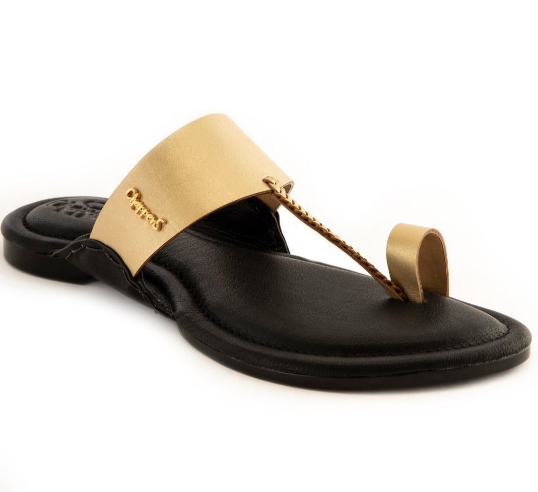 Vira Black gold Handmade Leather Sandals