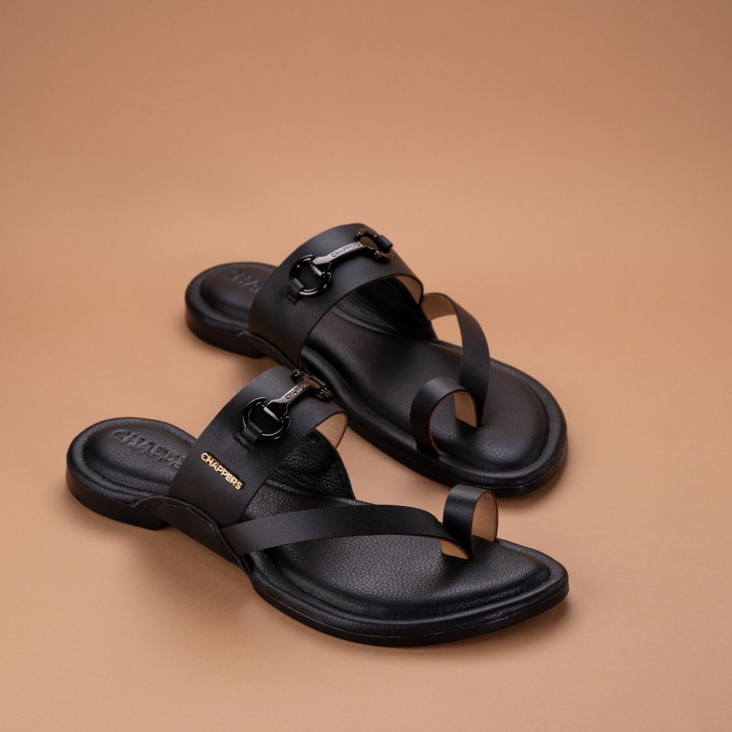 Hunter - Black Handmade Leather Sandals