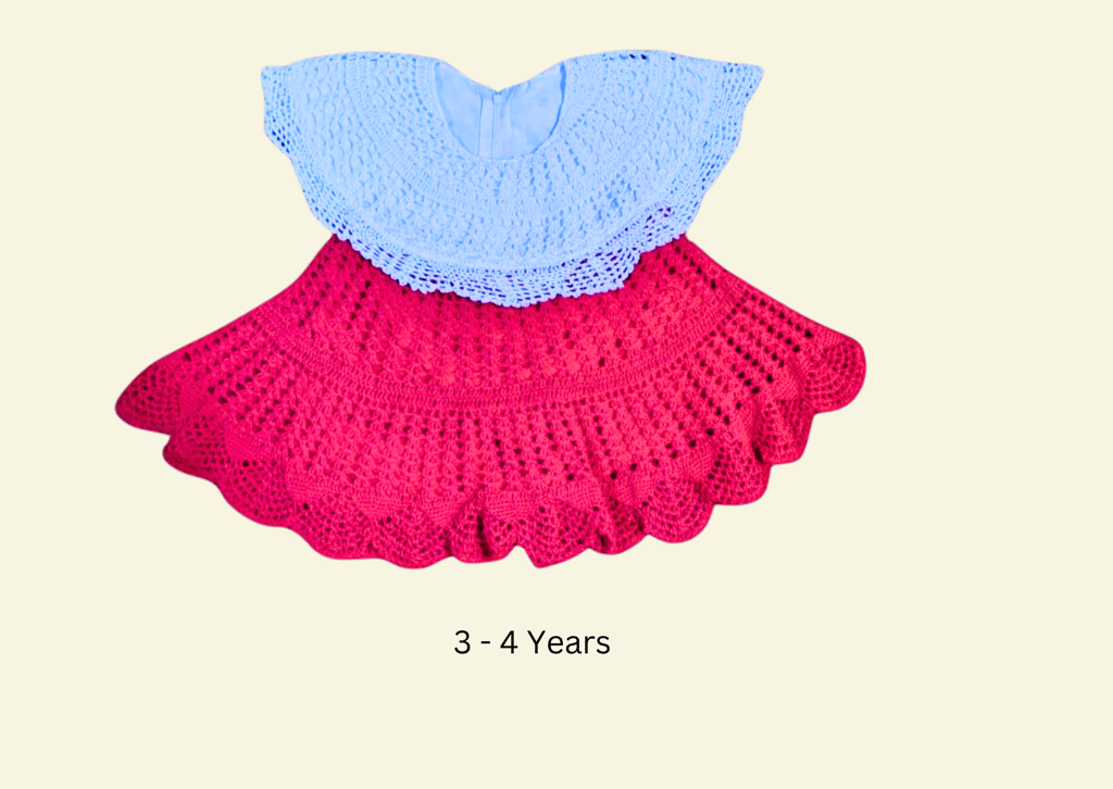 Handmade crochet dress for baby girls.