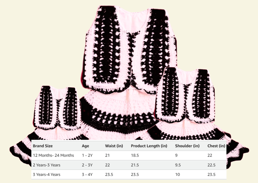 Handmade crochet dress for girls.