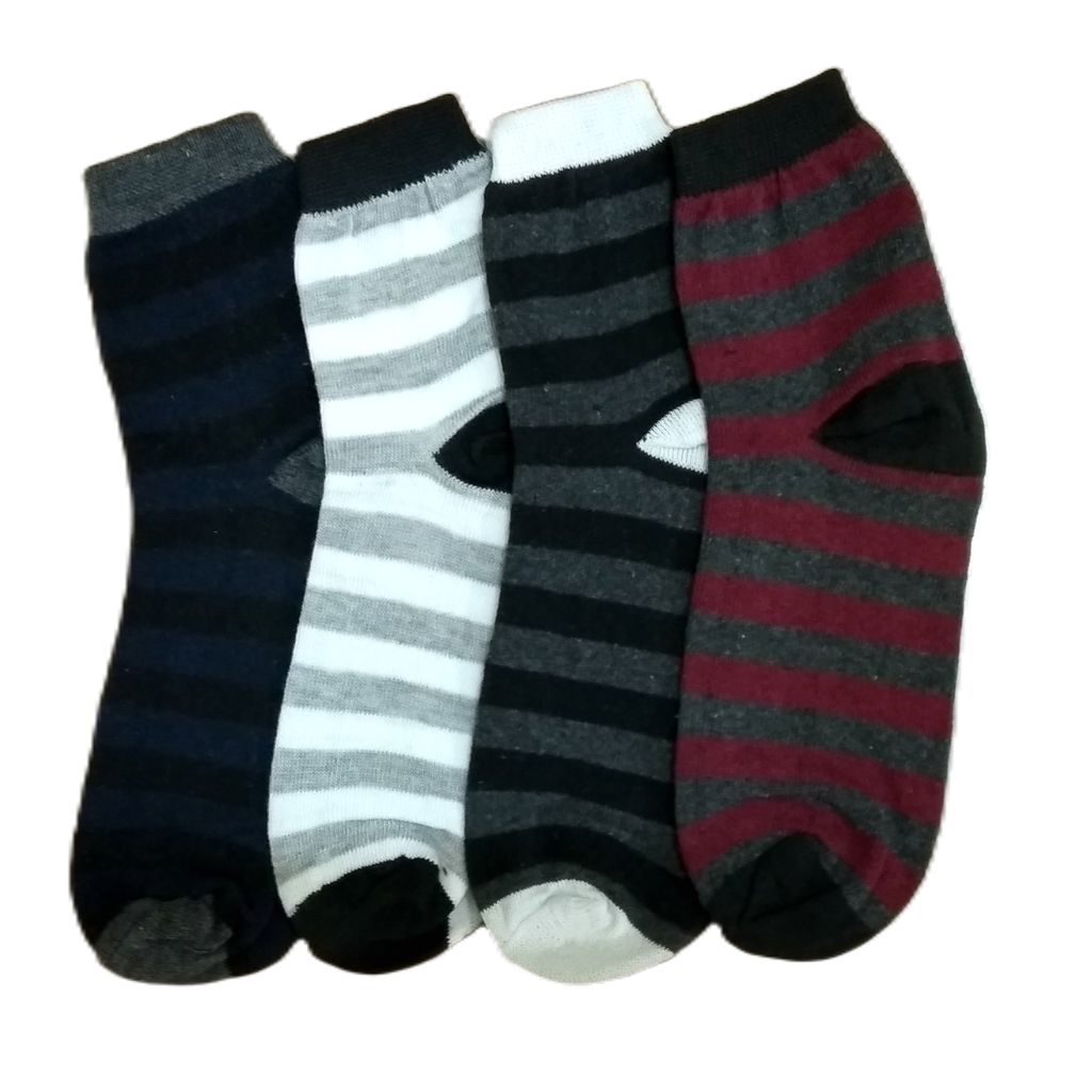  4-Pack Mens Striped Casual Crew Socks - Socks | Buy online on ZillyBuy