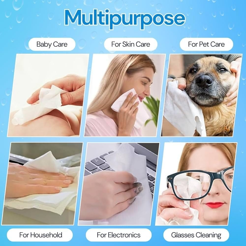 CLARET Polypack Facial Tissues - 2 Ply, 250 Pulls (500 Sheets), 18x20 cm, Super Soft, Multipurpose for Personal Care & Daily Use - Pack of 2