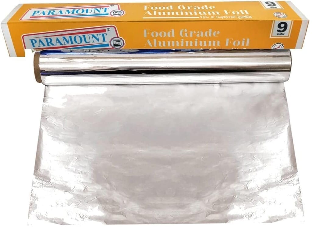 9 MTR Aluminium Foil for Food Packing - Keeps Food Warm, Fresh & Hygienic, Durable & Safe for Wrapping, 1 Pack (Yellow Color)