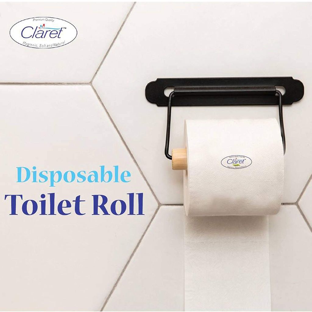 Claret Super Soft Toilet Paper – Hygienic & Super Soft, Toilet Paper, Hygienic, Eco-Friendly, Virgin Pulp, 100% Virgin Pulp (4 Rolls, 300 Pulls Each)
