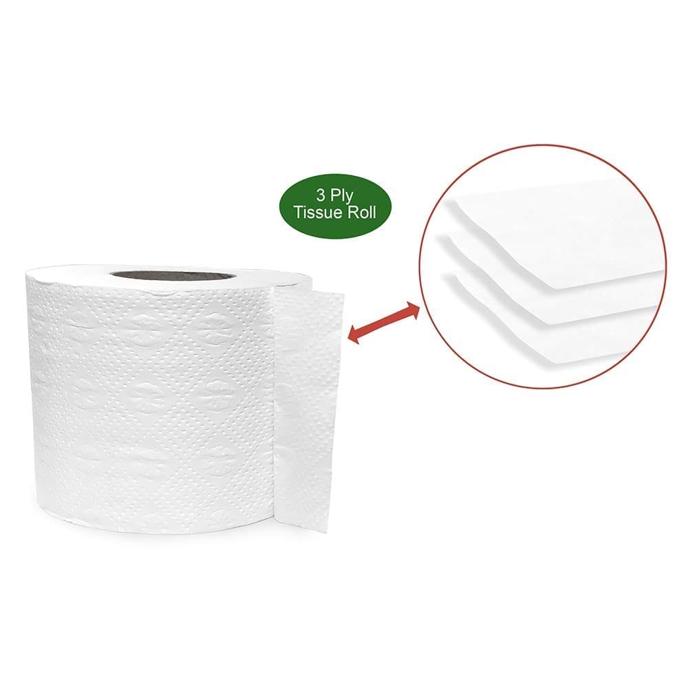 Claret Premium 3-Ply Toilet Paper Rolls - Jumbo Pack of 9, Highly Absorbent & Skin-Friendly with Convenient Zipper Pack for Daily Use