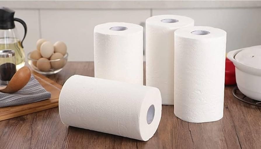 Claret 2-in-1 Soft & Natural Kitchen Paper Towels - 60 Pulls per Roll, 2-Ply, 20x20 cm, Highly Absorbent for Cleaning & Wiping, Pack of 1