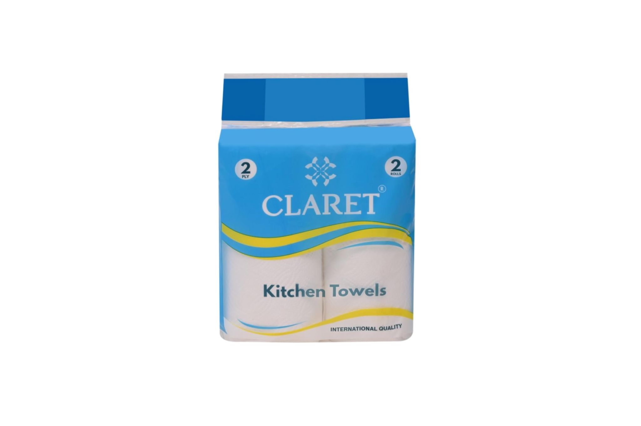 Claret 2-in-1 Soft & Natural Kitchen Paper Towels - 60 Pulls per Roll, 2-Ply, 20x20 cm, Highly Absorbent for Cleaning & Wiping, Pack of 1