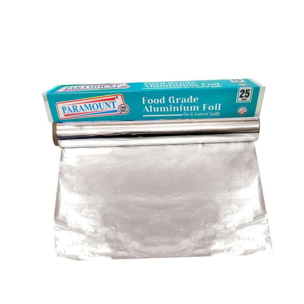 Paramount 25 Mtr ISI Marked Food-Grade Aluminium Foil, High-Quality for Cooking, Wrapping, Baking & Food Storage, Safe & Durable
