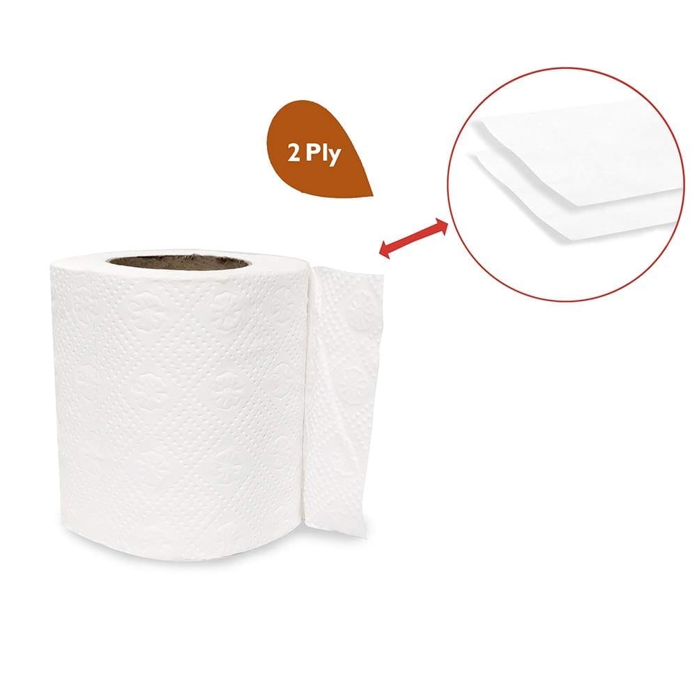 Claret 100% Virgin Pulp 2-Ply Toilet Rolls, Pack of 1 (10 Rolls) - OBA Free, Skin-Friendly, Ultra Comfort Quilted Bathroom Paper for Family Care