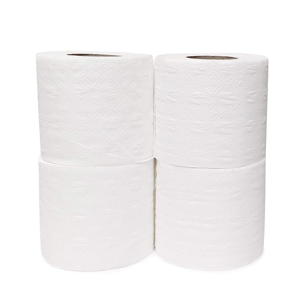 Claret Toilet Paper Rolls - 2 Ply, 4 in 1 Pack of 2, Total 8 Rolls with 760 Pulls, Soft, Durable & Hygienic for Daily Use