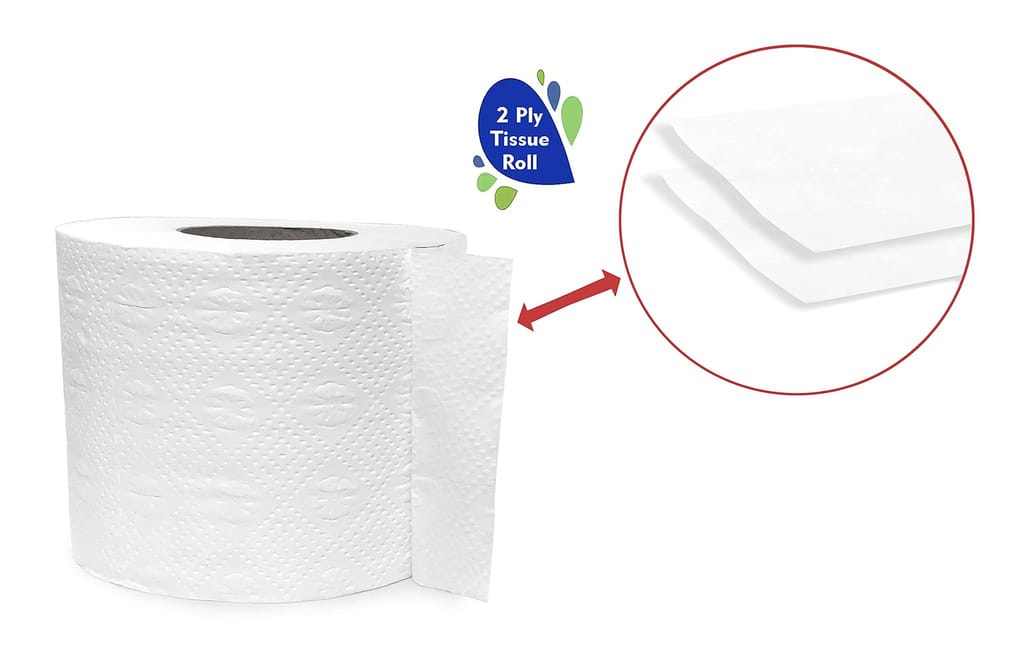 Claret Toilet Paper Rolls - 2 Ply, 4 in 1 Pack of 2, Total 8 Rolls with 760 Pulls, Soft, Durable & Hygienic for Daily Use