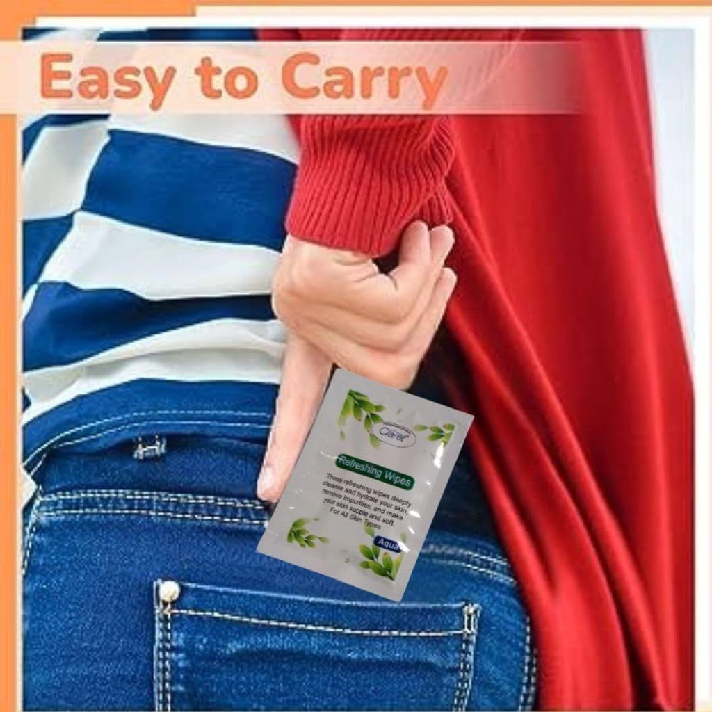 Claret Multipurpose Aqua Wet Wipes - 50 Pcs (Pack of 1) for Skin & Object Cleaning, Gentle, Hygienic and Travel-Friendly