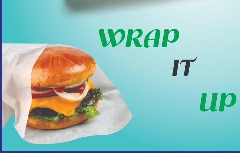 CL 9+2 M Printed Food Wrapping Butter Paper Roll - Keeps Food Fresh & Hygienic, Pack of 4 Rolls for Packaging and Storage