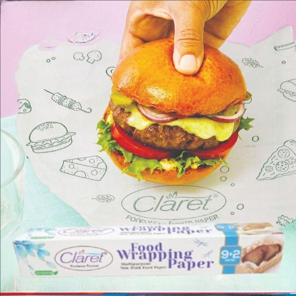 CL 9+2 M Printed Food Wrapping Butter Paper Roll, Keeps Food Fresh & Hygienic, Pack of 2, Ideal for Cooking, Wrapping and Storing Food