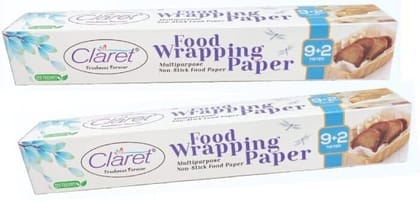 CL 9+2 M Printed Food Wrapping Butter Paper Roll, Keeps Food Fresh & Hygienic, Pack of 2, Ideal for Cooking, Wrapping and Storing Food