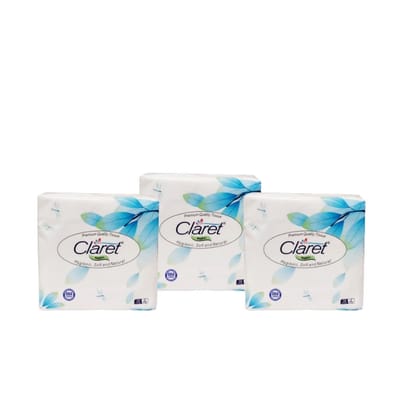 Claret Soft & Natural Paper Napkins 30 x 30 cm, 2-Ply - Highly Absorbent, Durable, 50 Pulls per Pack, Perfect for Parties & Dining, Pack of 3
