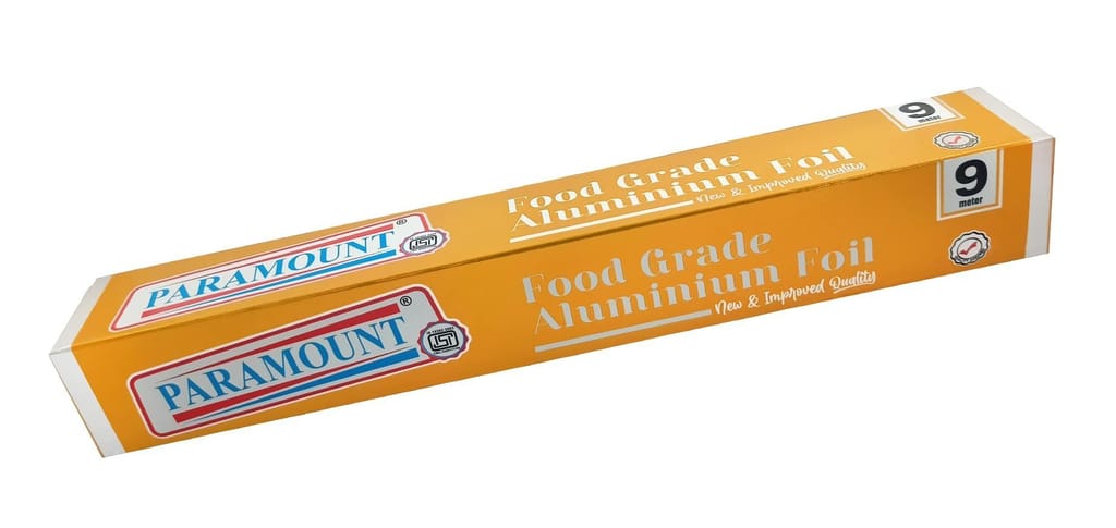 Paramount 9 Mtr Food-Grade ISI Marked Aluminium Foil Roll - Keeps Food Warm, Fresh & Aromatic - Durable & Safe (Pack of 2)