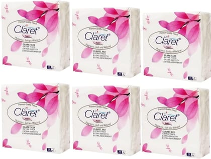 Claret 6 in 1 White Paper Napkins - 2 Ply, Soft, Durable & Highly Absorbent, 50 Pulls per Napkin for Home, Office & Daily Use (Pack of 1)