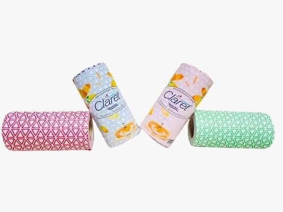 Claret Reusable Non-Woven Kitchen Towel 80 Pulls 1 Ply - Absorbent Cleaning Towel Roll for Spills & Wipes (Pack of 1)