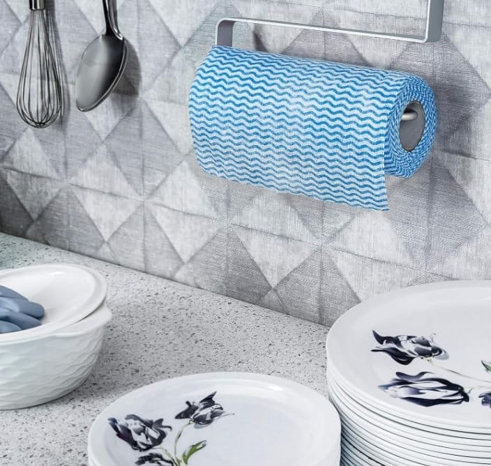 Claret Reusable Non-Woven Kitchen Towel 80 Pulls 1 Ply - Absorbent Cleaning Towel Roll for Spills & Wipes (Pack of 1)