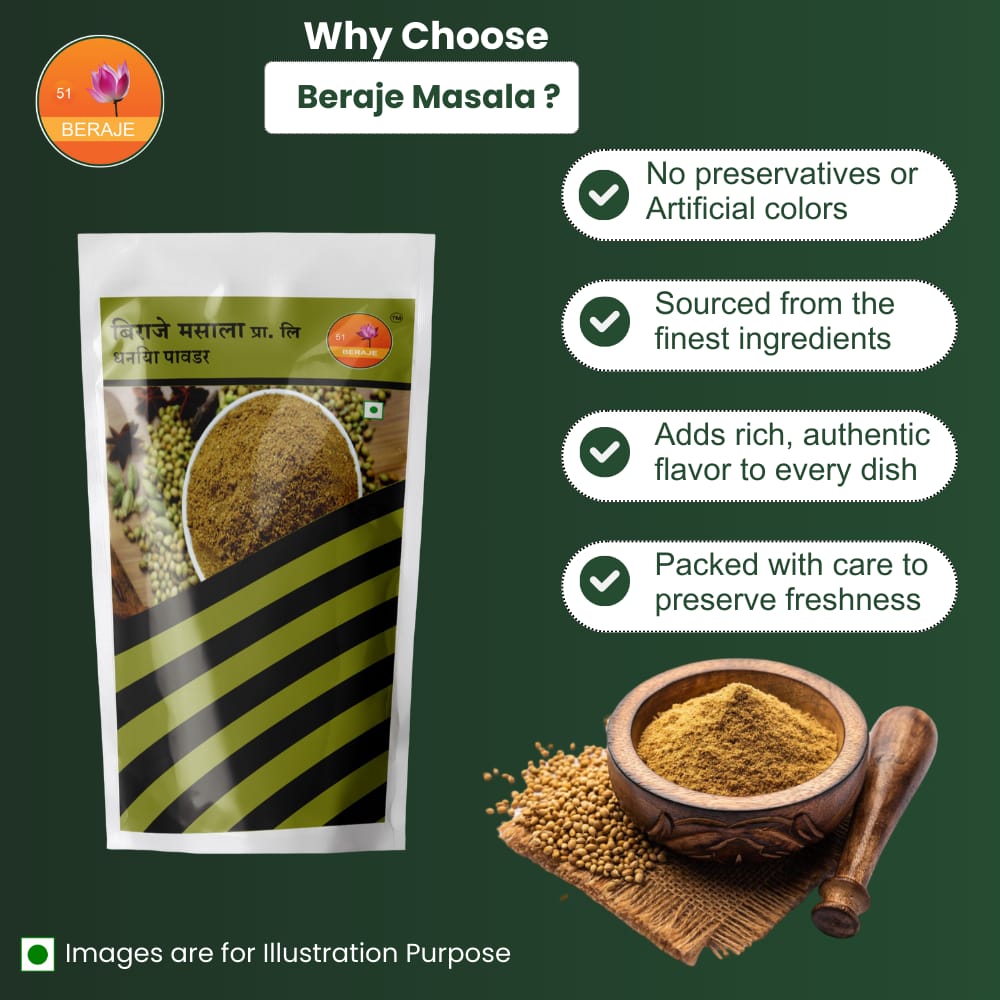 Beraje Organic Coriander Powder 100g, Dhaniya Powder