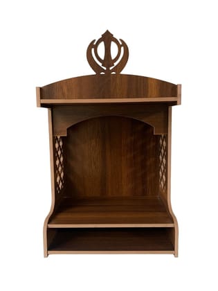 Shree Vinayak Art Wooden Temple, Wall Hanging Temple, Khanda Temple, Designer Sikh Temple, Wall Mounted Temple for Home Or Office