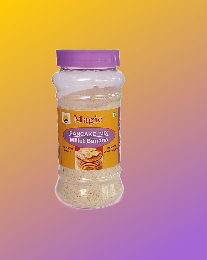 Magic Millet Banana Pancake Mix millet pancake Eggless Gluten free No maida No colour Natural healthy food for kids & adults Banana Jaggery Jowar pancakes 300g