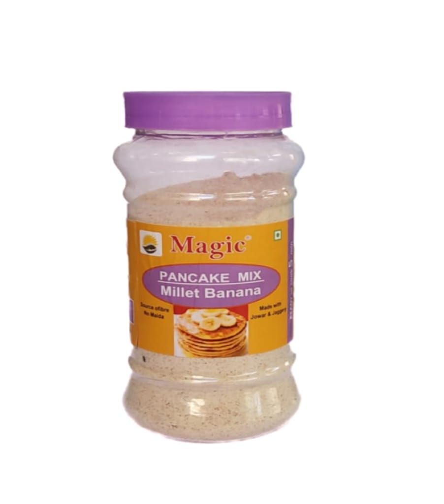 Magic Millet Banana Pancake Mix millet pancake Eggless Gluten free No maida No colour Natural healthy food for kids & adults Banana Jaggery Jowar pancakes 300g