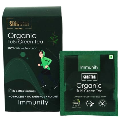 Sanatan Organic Tulsi Immunity Green Tea- 20 sachets Sanatan Organic Tulsi Immunity Green Tea- 20 sachets