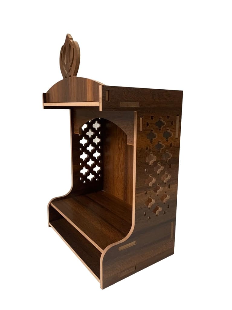 ACHU ADORN ART   - Wooden Temple Mandir for Home, with Om Symbol Carving,Wall Hanging Temple,Hindu Religious Om Temple,Home Decor Temple