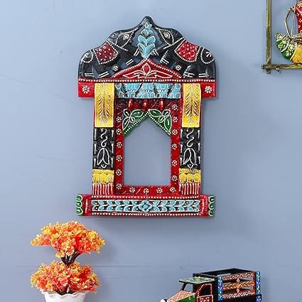 Shree Vinayak Art Painted Wall Hanging Jharokha (Multicolour, 18 inch, Medium)