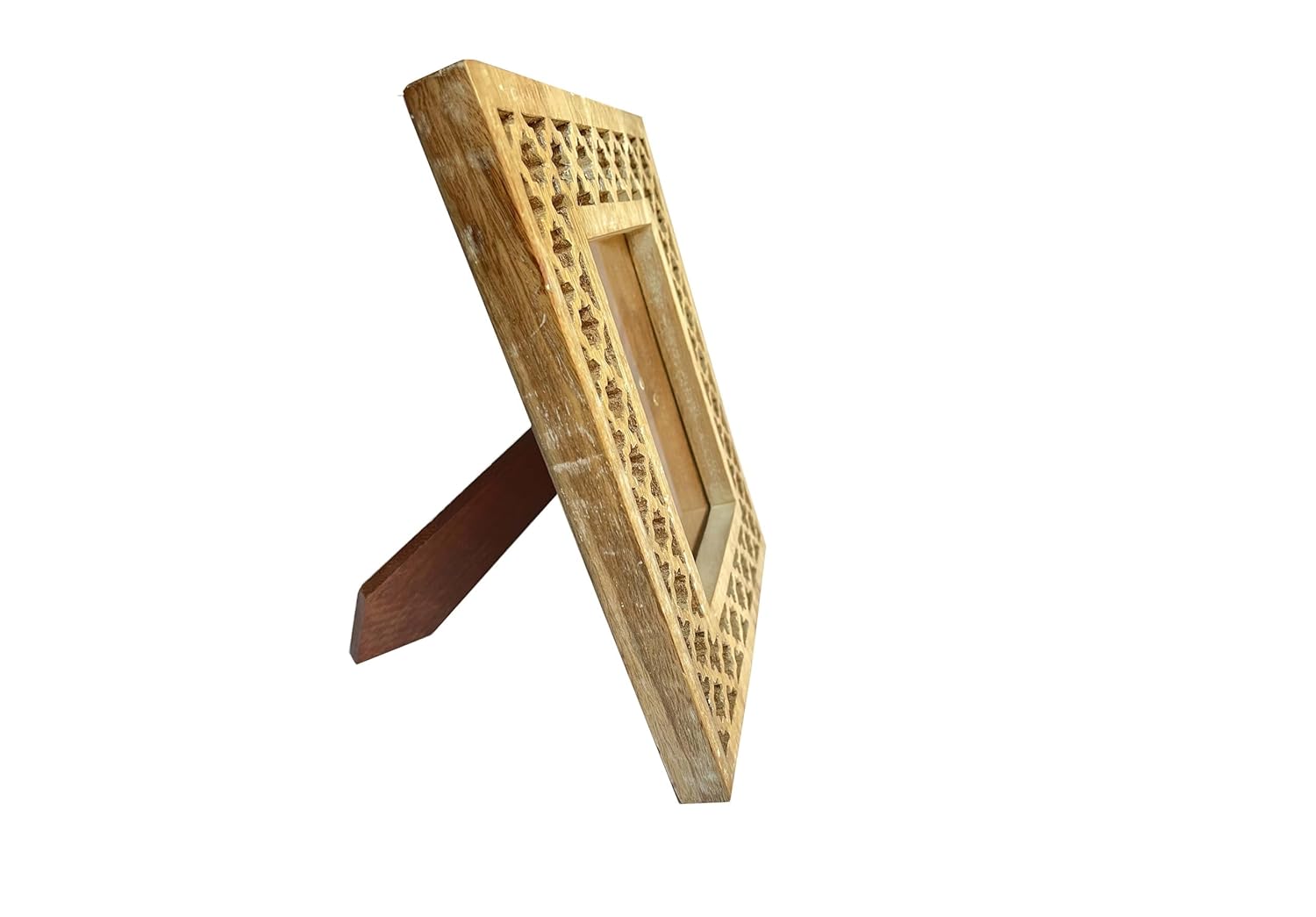 Shree Vinayak Art Wooden Hand Carved Photo Frame for Wall Mounted and Tabletops Display Picture Frame | Wood Carving Decorative Home Décor Accessories Distressed Finish (17x12 Inch)