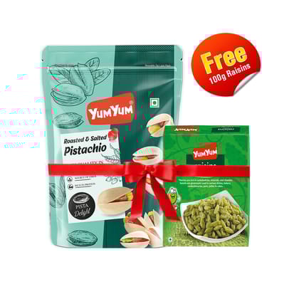 Pista Dry Fruits - Pistachios (250 g)  Free Raisin 100g Box