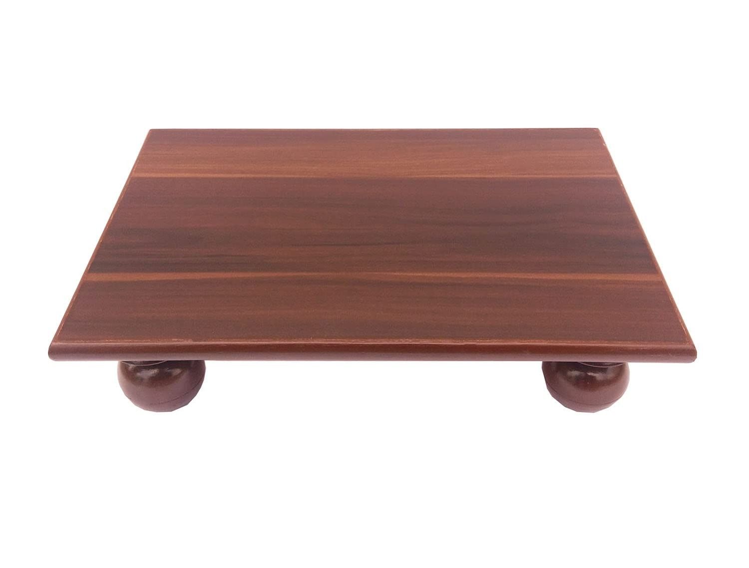 ACHU ADORN ART -  Pooja Patra Chowki Bajot Wooden for Navratrata Sitting 12x18x6 Inches, Mahagony Aqua for Pooja Workship.