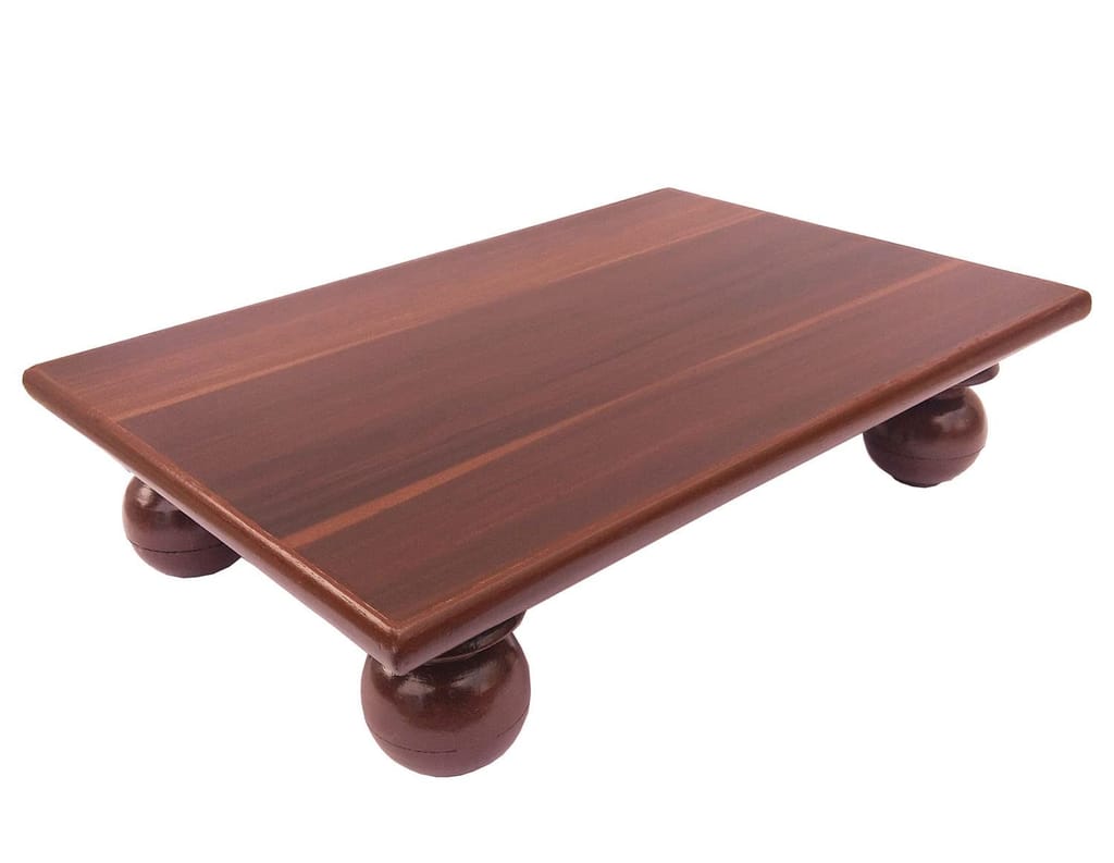 ACHU ADORN ART -  Pooja Patra Chowki Bajot Wooden for Navratrata Sitting 12x18x6 Inches, Mahagony Aqua for Pooja Workship.