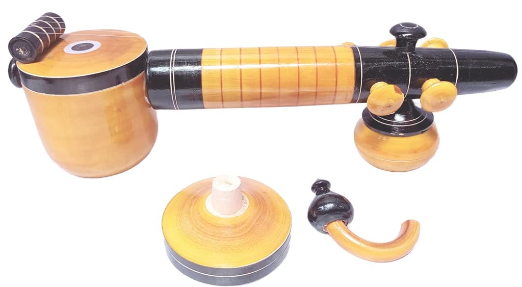 ACHU ADORN ART- Wooden Veena Home Decor Showpiece (9 cm x 9 cm x 30 cm, Brown) Miniatuure Veena
