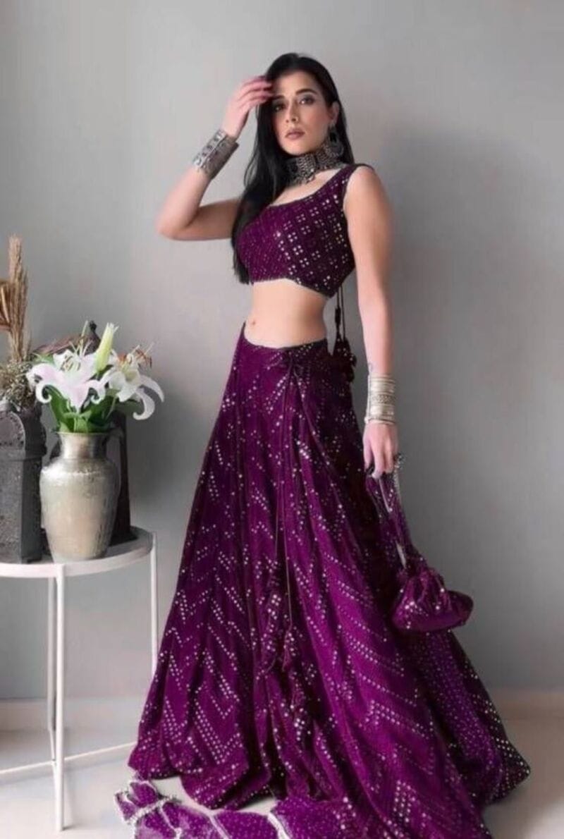 All Over Sequins Work Wedding Lehenga 323