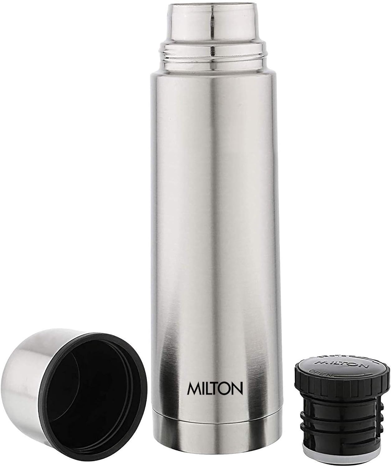 Milton - Thermosteel Vacuum Insulated Bottle with NORMAL Lid,  Silver