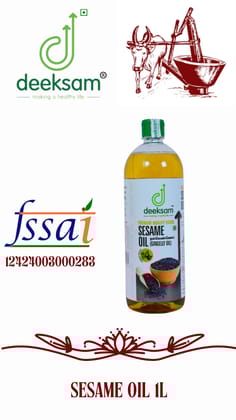 Deeksam Wood Pressed Sesame Oil | Pure Marachekku Nallennai | 100% Natural & Unrefined | Edible Grade
