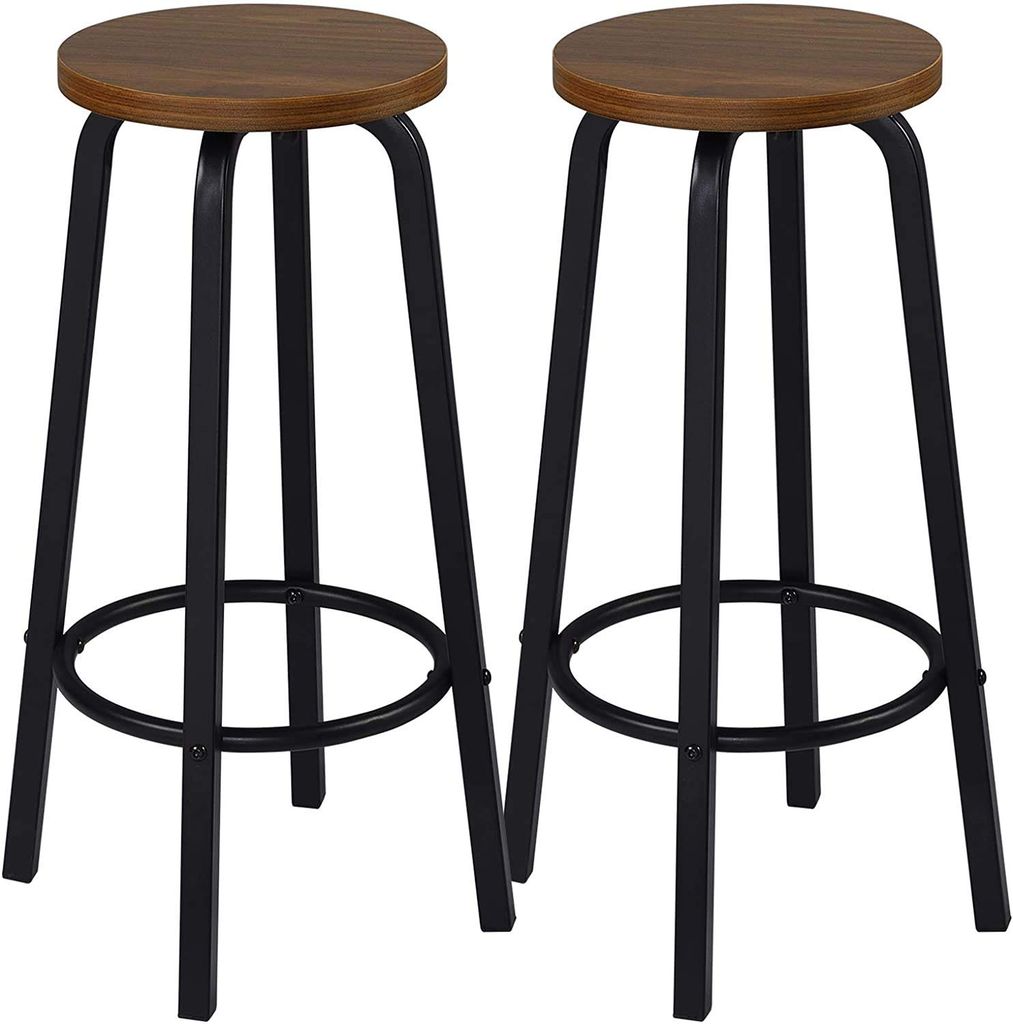 The wood good - Breakfast Kitchen Counter Bar Stool 1 PCS MDF Seat Bar Chairs Metal Legs Barstools Dark Beech High Stools/Bar Stool - Made in India!