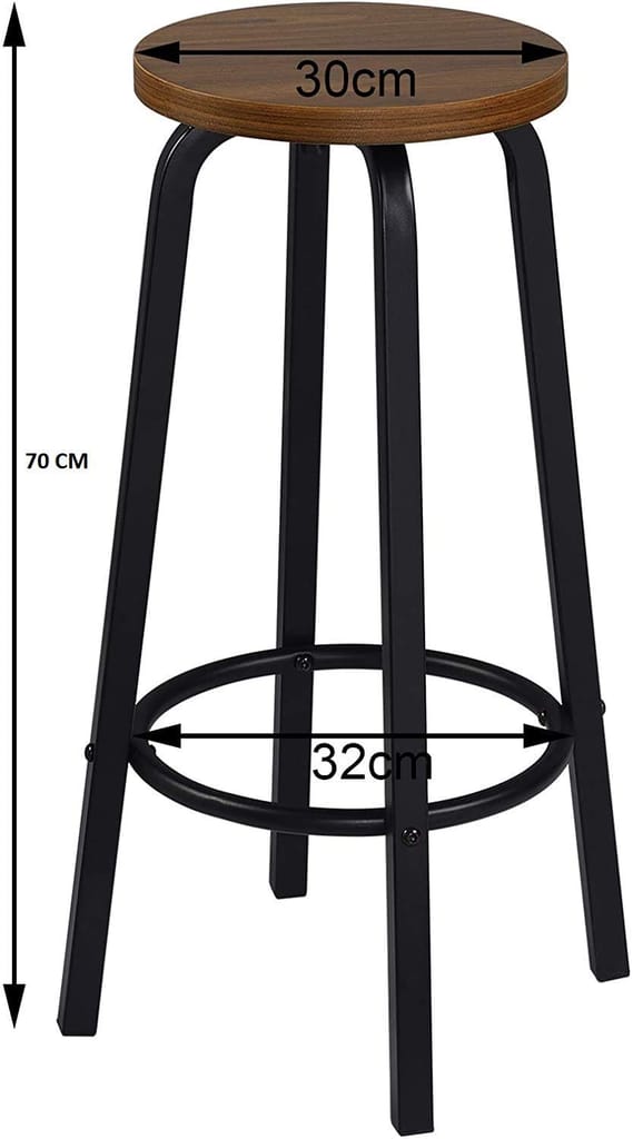 The wood good - Breakfast Kitchen Counter Bar Stool 1 PCS MDF Seat Bar Chairs Metal Legs Barstools Dark Beech High Stools/Bar Stool - Made in India!