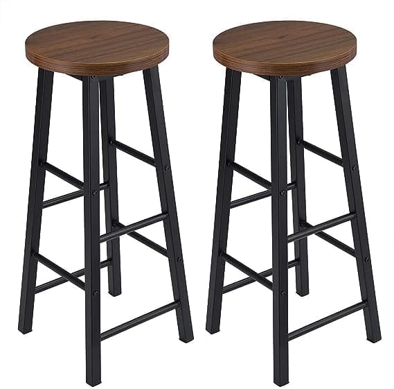 The wood good -  Stool With Metal Legs Breakfast Kitchen Counter Bar Seat Chairs Barstools High Stools (Dark Wooden) - 71 Cm, 30 Cm, Black Visit the Priti Store