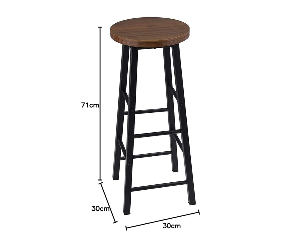 The wood good -  Stool With Metal Legs Breakfast Kitchen Counter Bar Seat Chairs Barstools High Stools (Dark Wooden) - 71 Cm, 30 Cm, Black Visit the Priti Store