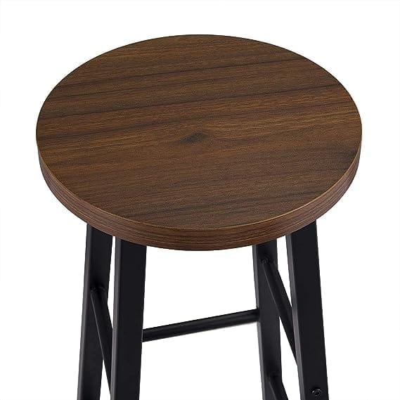 The wood good -  Stool With Metal Legs Breakfast Kitchen Counter Bar Seat Chairs Barstools High Stools (Dark Wooden) - 71 Cm, 30 Cm, Black Visit the Priti Store